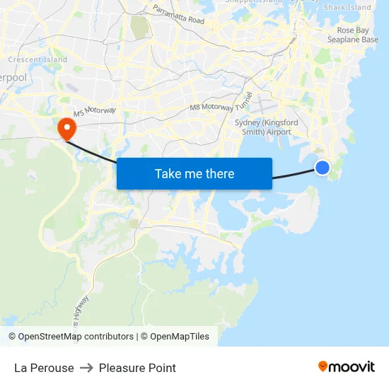 La Perouse to Pleasure Point map