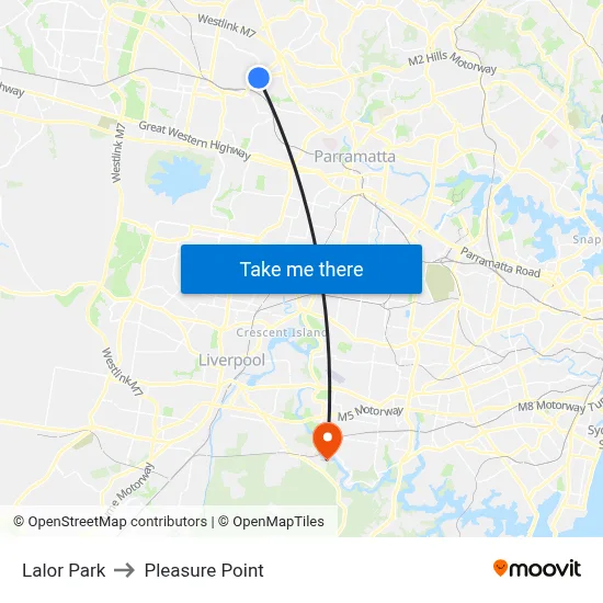 Lalor Park to Pleasure Point map