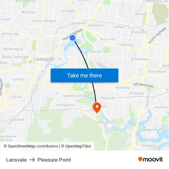 Lansvale to Pleasure Point map