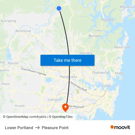 Lower Portland to Pleasure Point map