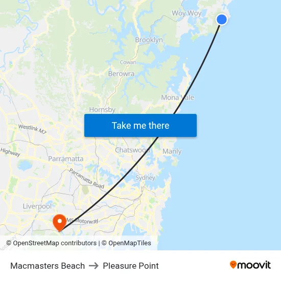 Macmasters Beach to Pleasure Point map