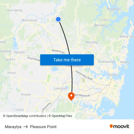 Maraylya to Pleasure Point map
