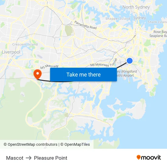 Mascot to Pleasure Point map