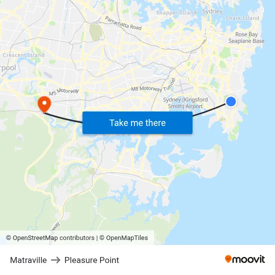 Matraville to Pleasure Point map