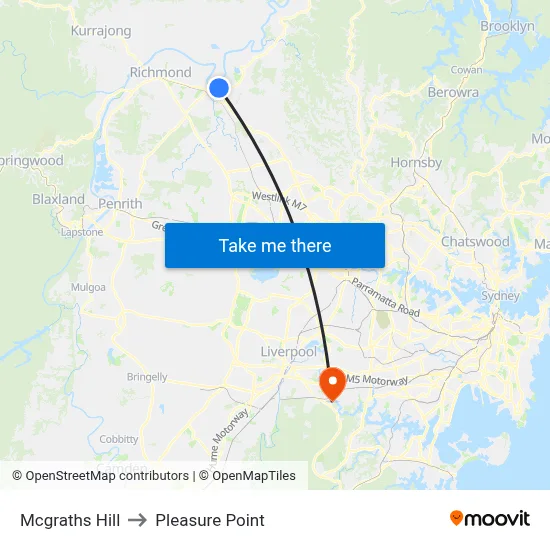 Mcgraths Hill to Pleasure Point map