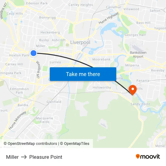 Miller to Pleasure Point map