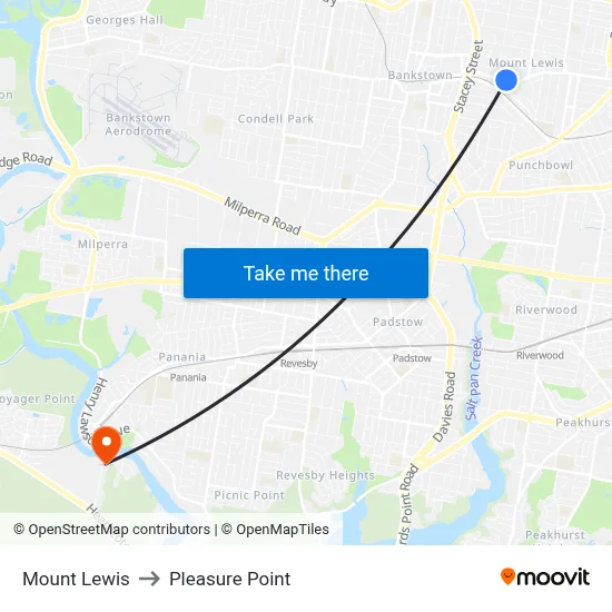 Mount Lewis to Pleasure Point map