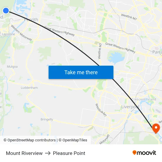 Mount Riverview to Pleasure Point map