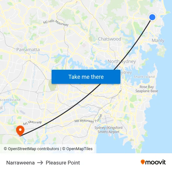 Narraweena to Pleasure Point map
