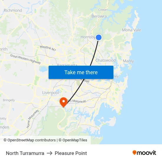 North Turramurra to Pleasure Point map