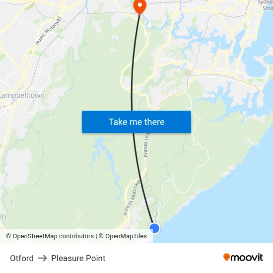 Otford to Pleasure Point map