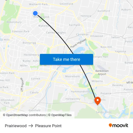 Prairiewood to Pleasure Point map