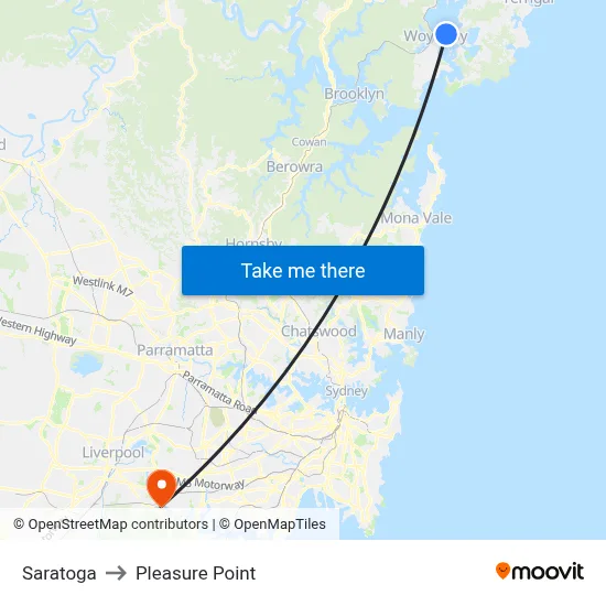 Saratoga to Pleasure Point map