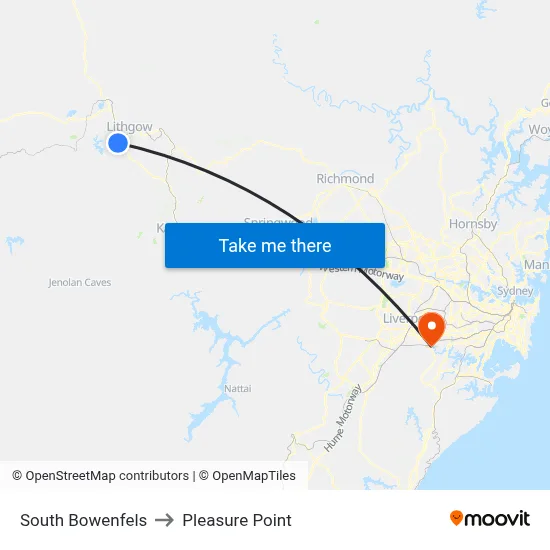South Bowenfels to Pleasure Point map