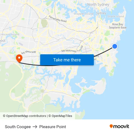 South Coogee to Pleasure Point map