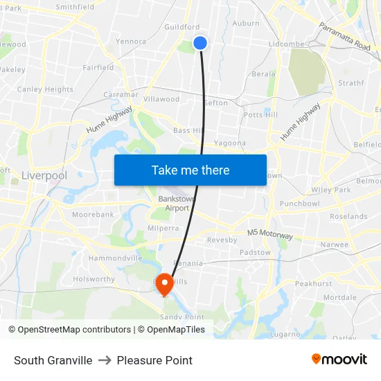 South Granville to Pleasure Point map