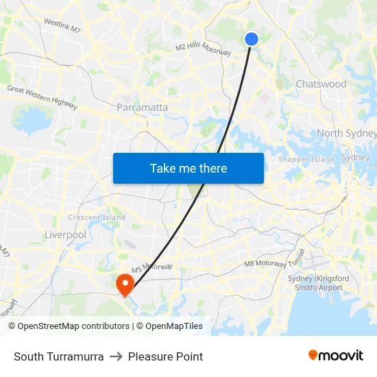 South Turramurra to Pleasure Point map