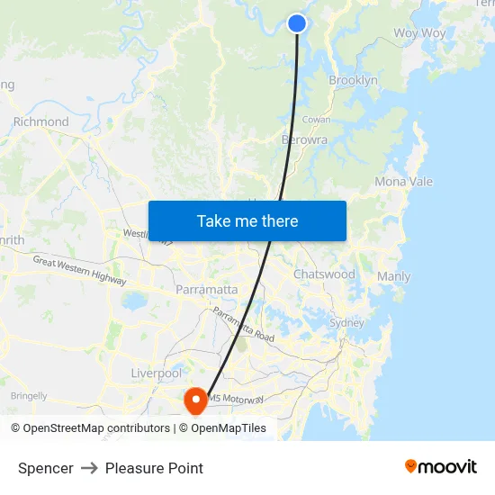 Spencer to Pleasure Point map