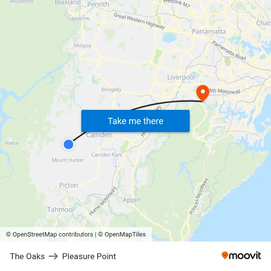 The Oaks to Pleasure Point map
