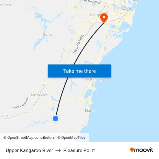 Upper Kangaroo River to Pleasure Point map