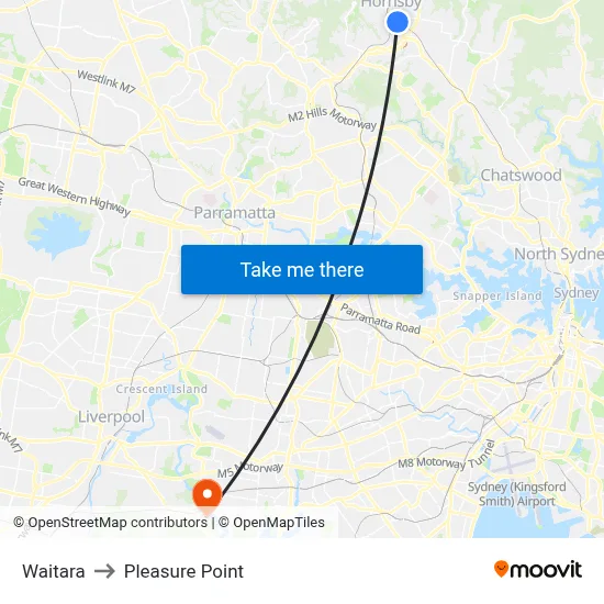 Waitara to Pleasure Point map