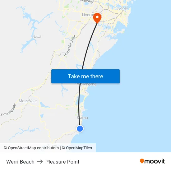 Werri Beach to Pleasure Point map