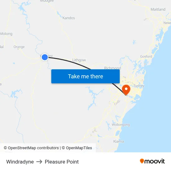 Windradyne to Pleasure Point map