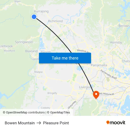 Bowen Mountain to Pleasure Point map
