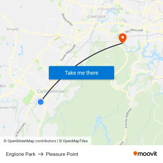 Englorie Park to Pleasure Point map