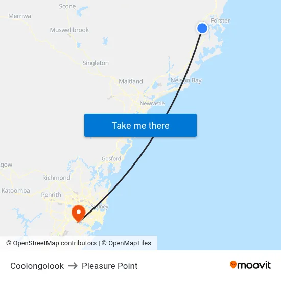 Coolongolook to Pleasure Point map
