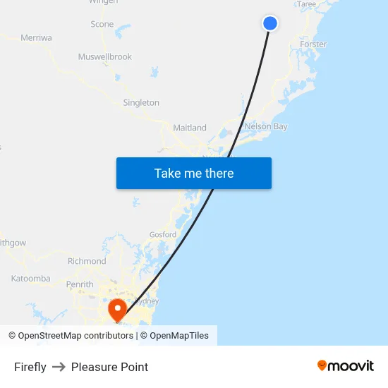 Firefly to Pleasure Point map