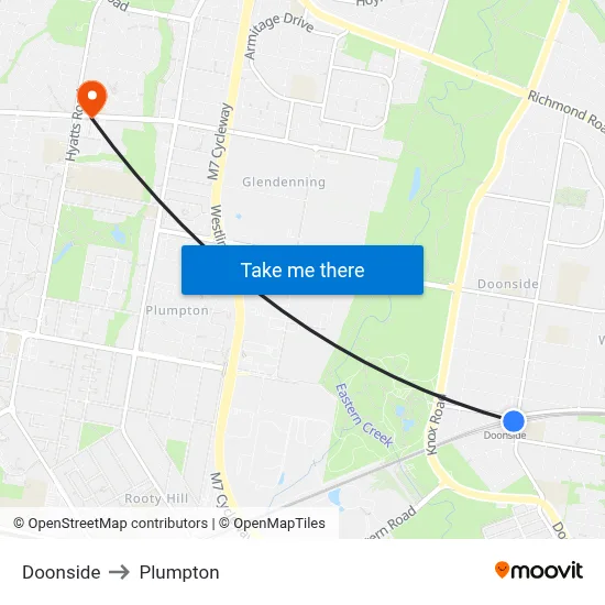 Doonside to Plumpton map