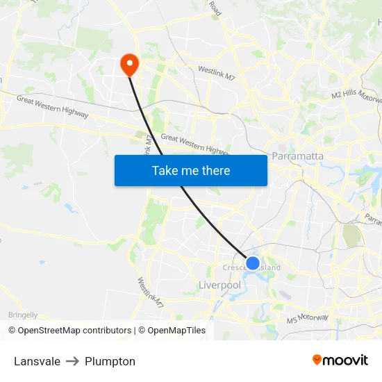 Lansvale to Plumpton map
