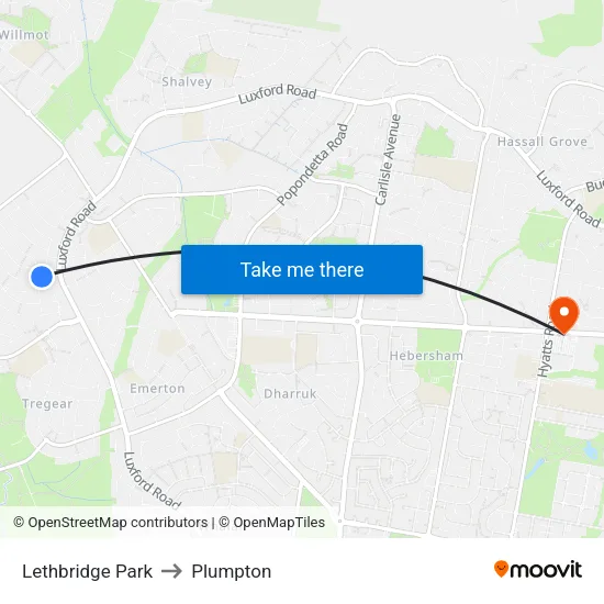 Lethbridge Park to Plumpton map