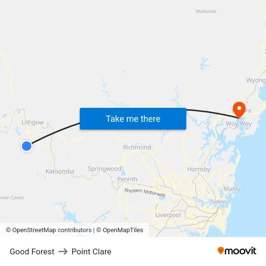 Good Forest to Point Clare map