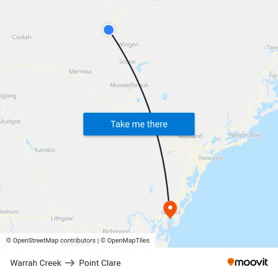 Warrah Creek to Point Clare map