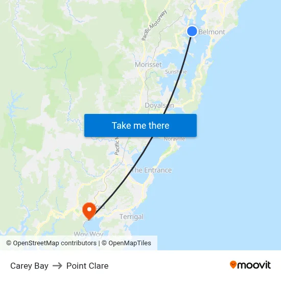 Carey Bay to Point Clare map