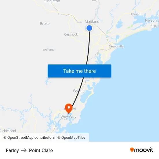 Farley to Point Clare map