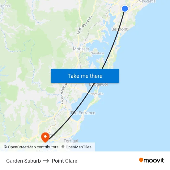 Garden Suburb to Point Clare map