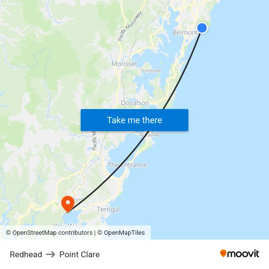 Redhead to Point Clare map