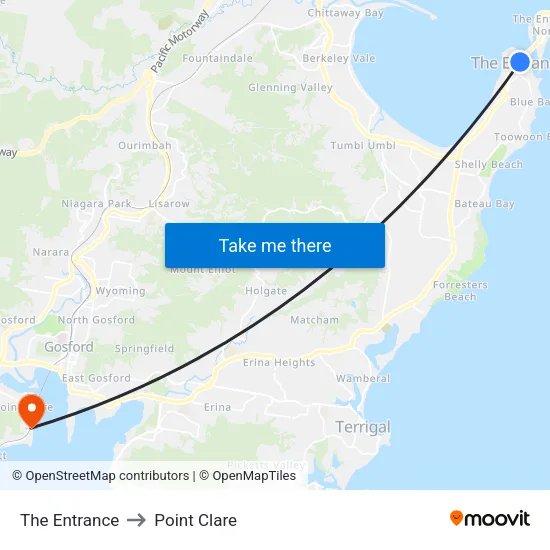 The Entrance to Point Clare map