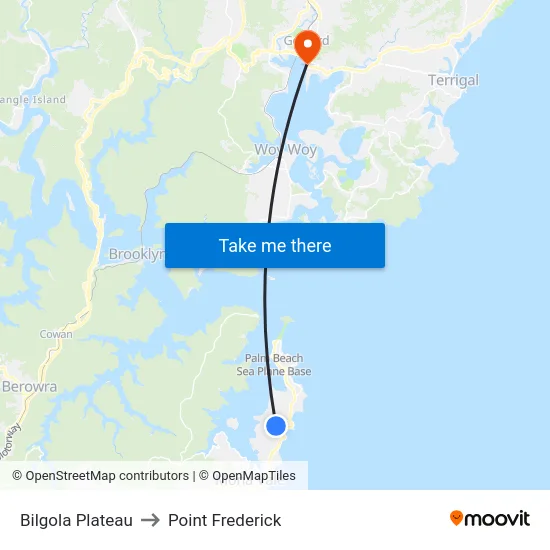 Bilgola Plateau to Point Frederick map