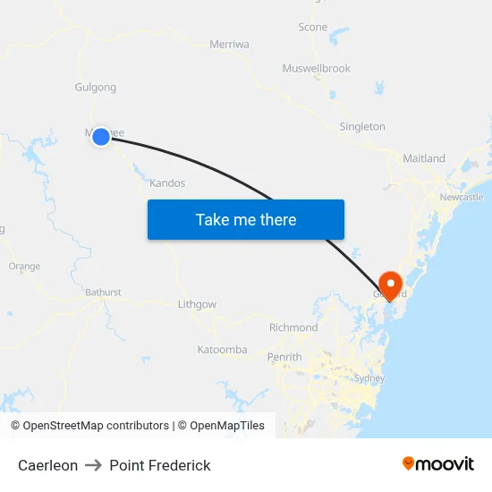 Caerleon to Point Frederick map