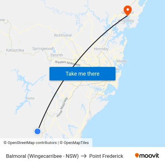 Balmoral (Wingecarribee - NSW) to Point Frederick map