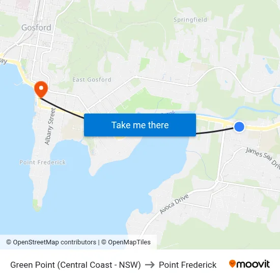 Green Point (Central Coast - NSW) to Point Frederick map