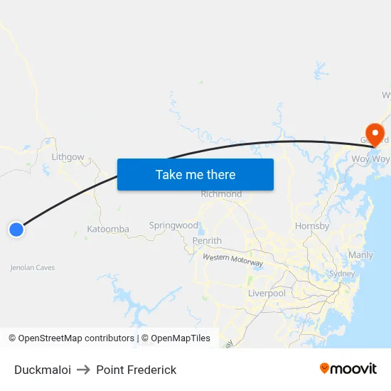 Duckmaloi to Point Frederick map