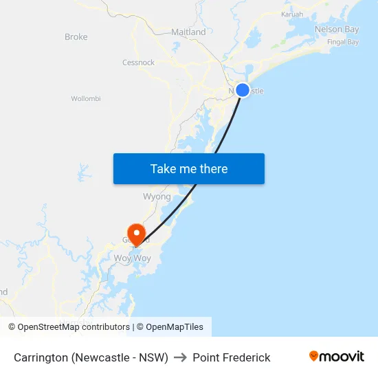 Carrington (Newcastle - NSW) to Point Frederick map