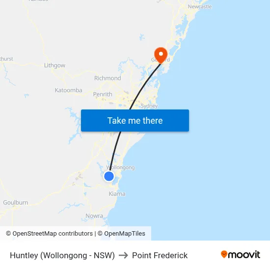 Huntley (Wollongong - NSW) to Point Frederick map