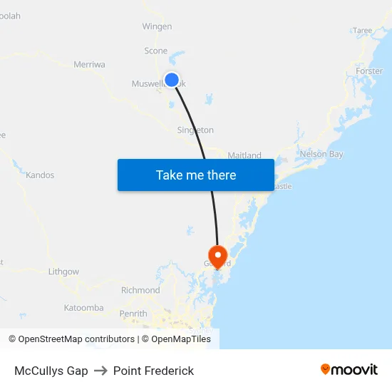 McCullys Gap to Point Frederick map