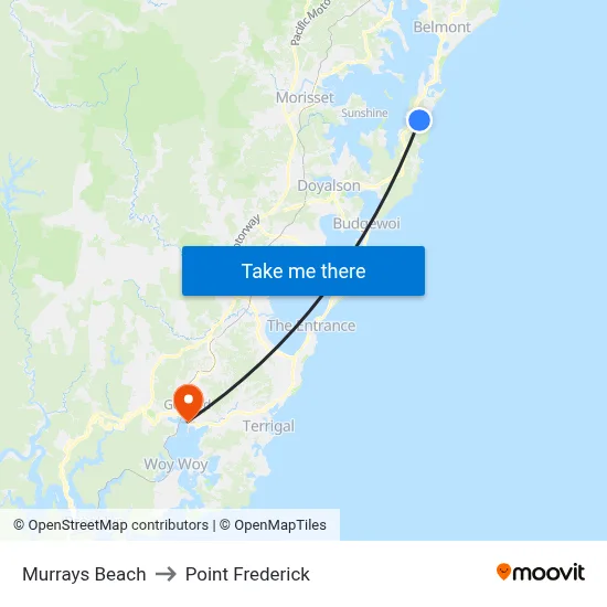 Murrays Beach to Point Frederick map